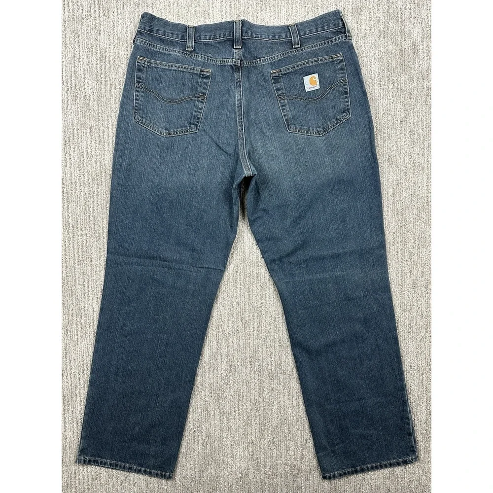Carhartt Jeans Mens 38x32 Blue Medium Wash Relaxed Fit Straight Denim Pants